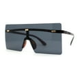 thumbnail image 3 of Retro Oversize Rimless Rectangle Shield Sunglasses Tortoise Black, 3 of 4