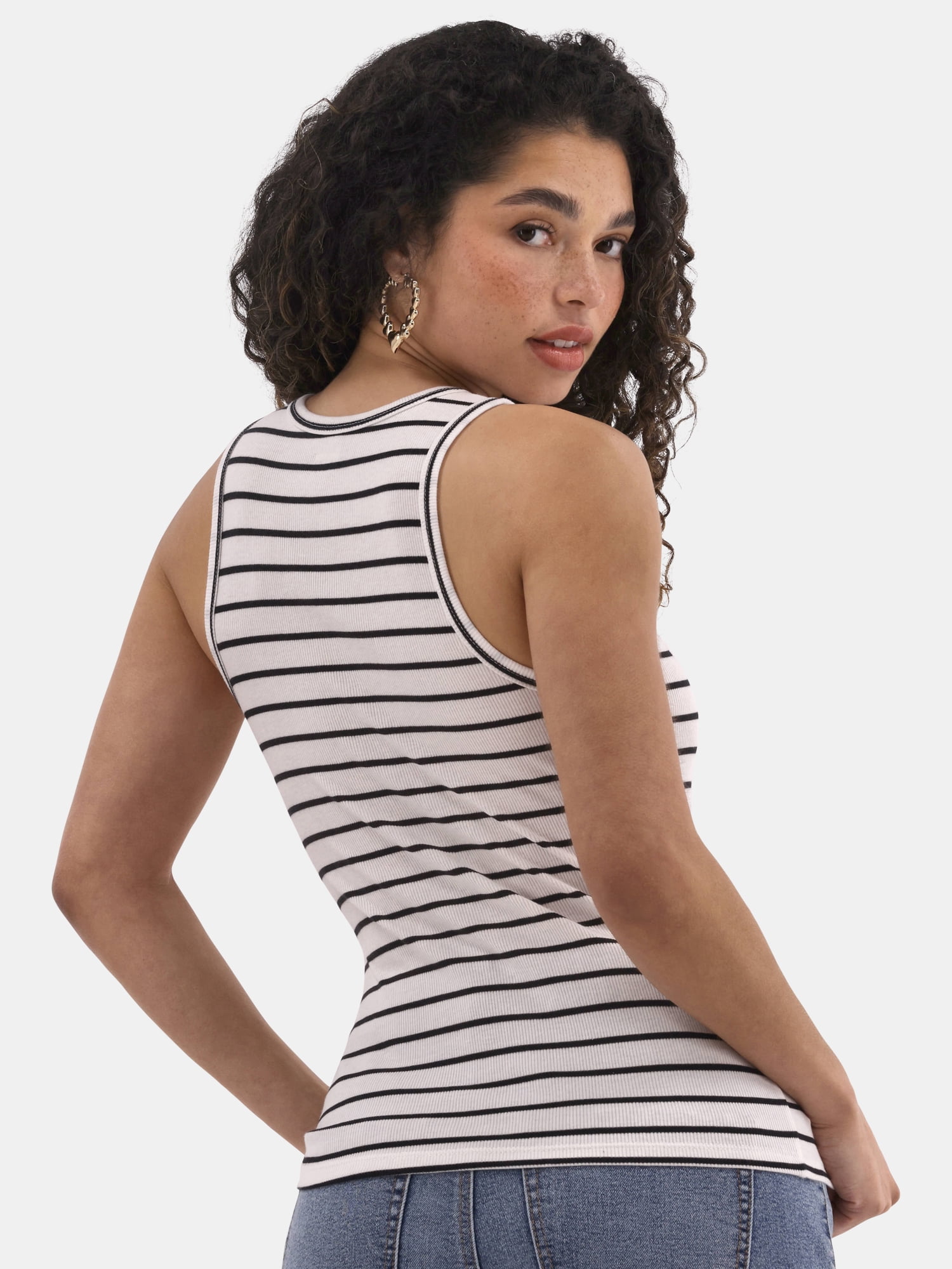 No Boundaries Ribbed High Neck Tank Top, Women's