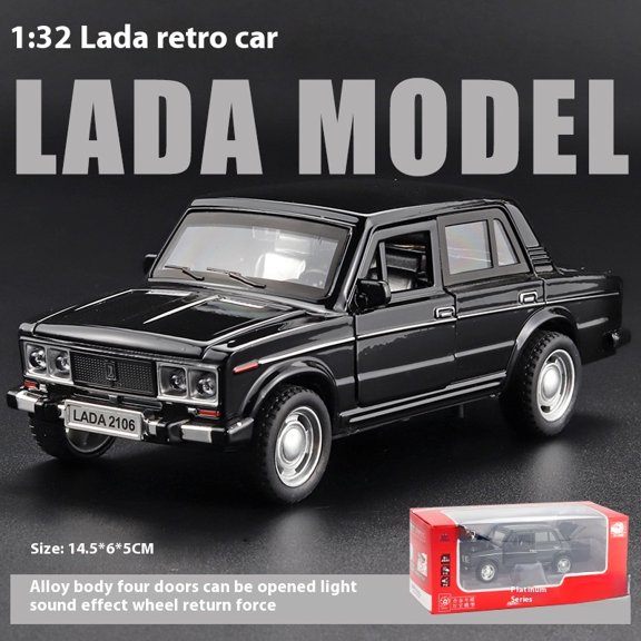 1:32 LADA 2106 Alloy Diecast Model Retro Russian Lada Vehicle Toy Sound & Light Children's Toy Kids Gift Birthday Present Boys