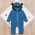 thumbnail image 2 of Odeerbi Baby Boy Girl Clothes Toddler Jumpsuit Outfit Winter Bear Zipper Hooded One-piece Romper Set Blue, 2 of 9