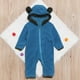 thumbnail image 2 of Mameluco de una pieza con capucha Odeerbi LM103-1307 Oso Invierno Azul para bebé, 2 of 9
