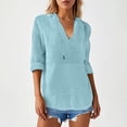 thumbnail image 2 of Womens Athletic Tops Shirts Long Sleeved Loose And Comfortable Pocket Hoodie Womens Clothes,Blue,XL, 2 of 7