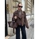 thumbnail image 4 of Abrigo informal de manga larga con doble botonadura para mujer, Chaqueta corta de mezcla de lana con cuello de solapa, ropa de calle elegante, a la moda, 2024, 4 of 5