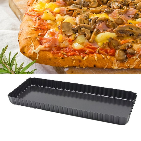 HOOWIFFY Nonstick Fluted Tart Pan Removable Bottom Quiche For Baking Tarts Construction Easy To Clean And Store