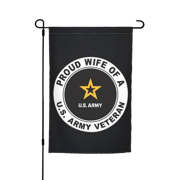 Us Army Veteran Proud Wife Garden Flag 12x18 Inch Indoor Balcony Courtyard Outdoor Decorative Flag