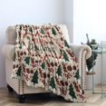 thumbnail image 2 of Christmas Blanket Merry Christmas Throw Blanket with Trees Gifts Snowflake Lightweight Warm Flannel Throw 60"x50", 2 of 6