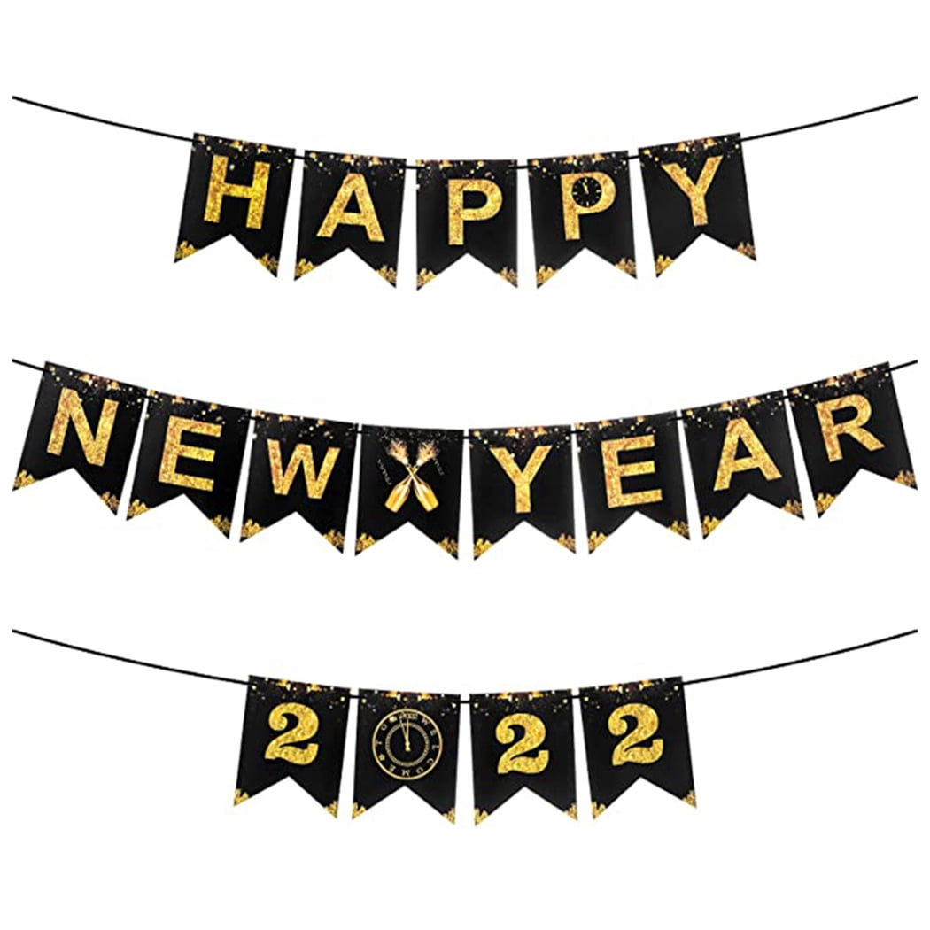 Hanging Banner Letter DIY Paper Party Banner Hanging Garland for New Year  2022 - Walmart.com