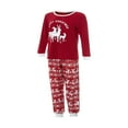 thumbnail image 3 of Ensemble Pyjama de Famille de Noël Cerf Imprimé Col à Manches Longues Pantalons Romper Vêtements de Nuit Homewear Rouge Enfants 6-7 Ans, 3 of 7