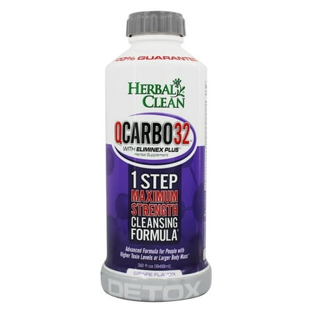 Bng Enterprises Natural - BNG Enterprises - Herbal Clean QCarbo32 with Eliminex Mega Strength Cleansing Formula Grape Flavor - 32 oz.
