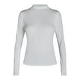 thumbnail image 5 of No Boundaries Ribbed Mock Neck Top with Long Sleeves, Women’s and Women’s Plus, 5 of 5