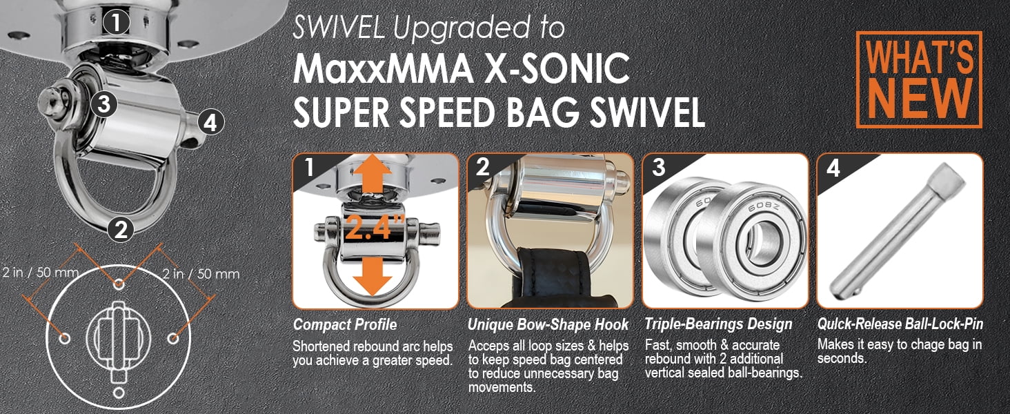 MaxxMMA Heavy Duty Adjustable 24" Speed Bag Platform Kit with 10" x 7" Speed Ball
