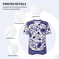 thumbnail image 5 of Fotbe Blue And White Porcelain Pattern Baseball Jersey Shirt for Men and Women, Casual Short Sleeves Button Down T-Shirt-Large, 5 of 9