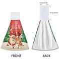 thumbnail image 4 of SKYSONIC 2 Pack Merry Christmas Pattern Hand Towels, Soft and Absorbent Kitchen Towels with Hanging Loop Microfiber Tie Towel for Bathroom, Laundry Room, Farmhouse, 14" x18.2", 4 of 7