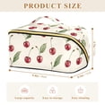 thumbnail image 4 of FORMRS Makeup Bag Travel Cosmetic Organizer for Women Fold Flat Zipper Pouch with Handle, Beige Cherry, 4 of 8