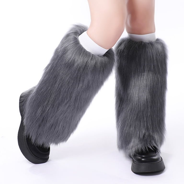 Women's Fluffy Leg Warmers Furry Leg Warmers Winter Fluffy Leg
