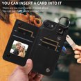 thumbnail image 4 of iPhone SE 3/2 Case ,Card Slots Leather Wrist Strap Phone Cover for iPhone SE 3/2, 4 of 5