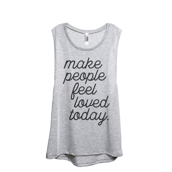 Make People Feel Loved Today Women's Fashion Sleeveless Muscle Workout Yoga Tank Top Sport Grey Medium