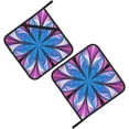 thumbnail image 3 of SKQIT Beautiful Multicolored Fractal Flower Print Pot Holders Set of 2, Kitchen Heat Resistant Potholder for Microwave Cooking Baking Oven End Dishes and BBQ, 3 of 8