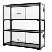 REPTIZOO Double Stacked Reptile Tank 36 Gallon, Reptile Terrarium 30 x 12 x 32, Black