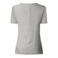 thumbnail image 5 of Giftesty Womens Plus Size Large Size Women Lace Solid Splicing Short Sleeve Slim Blouse V-Neck Tops Shirt, 5 of 6