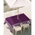 thumbnail image 2 of Dark Purple Geometric Outdoor Tablecloth with Umbrella Hole, White Greek Key Design Burlap Modern Art Waterproof Outdoor Table Cover, Patio Tablecloths for Party Picnic Camping, Rectangle 52"x70", 2 of 9