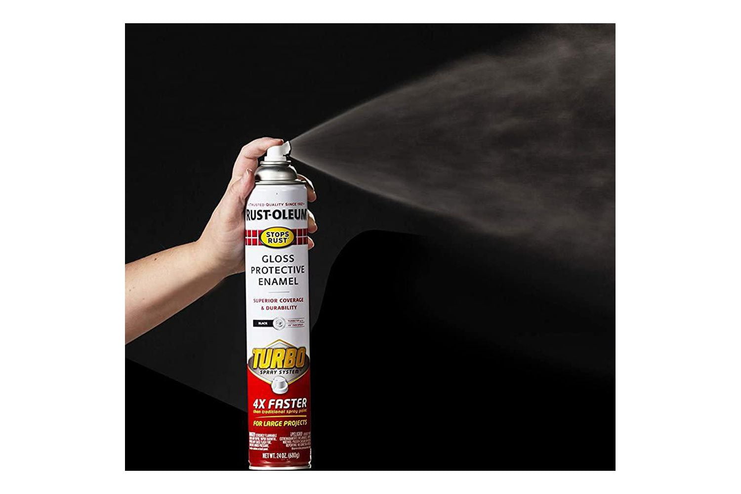 Black, Rust-Oleum Stops Rust Turbo Automotive Flat Textured Truck Bed Spray  Paint, 24 oz 