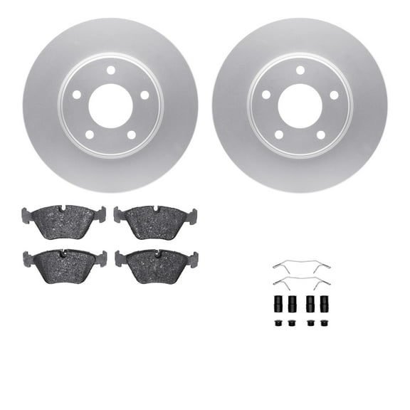 Dynamic Friction Company Front Geospec Brake Rotors with 5000 Advanced Brake Pads includes Hardware 4512-20034