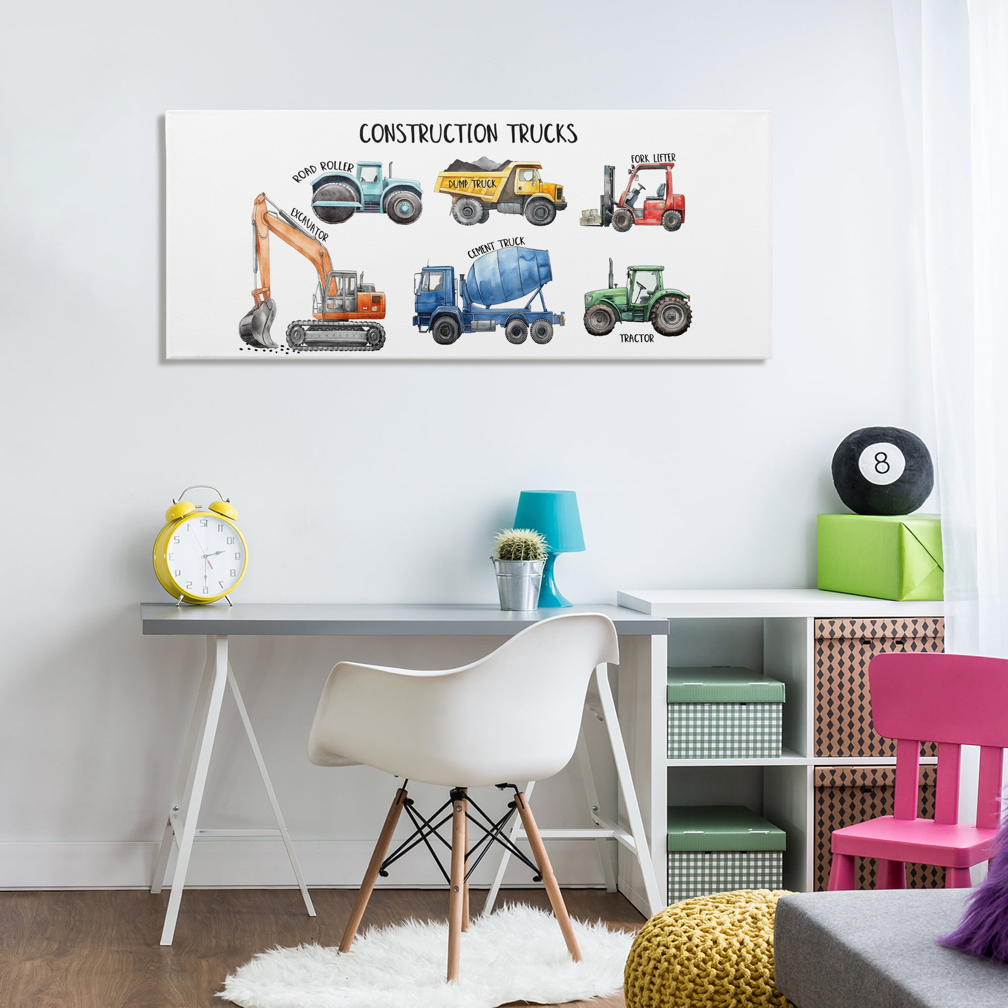Stupell Industries Industrial Construction Trucks Canvas Wall Art, design by Christine Simpson Art