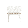 thumbnail image 6 of Tcbosik Outdoor Bench with Cushion, Metal Bench with Armrest and Floral Rose Design Backrest for Garden, Lawn, Yard, Porch, White, 6 of 9