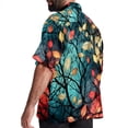 thumbnail image 3 of Tree Men's Casual Printed Button Down Short Sleeve Spread Collar Beach Shirts for Summer, Unisex, 3 of 6