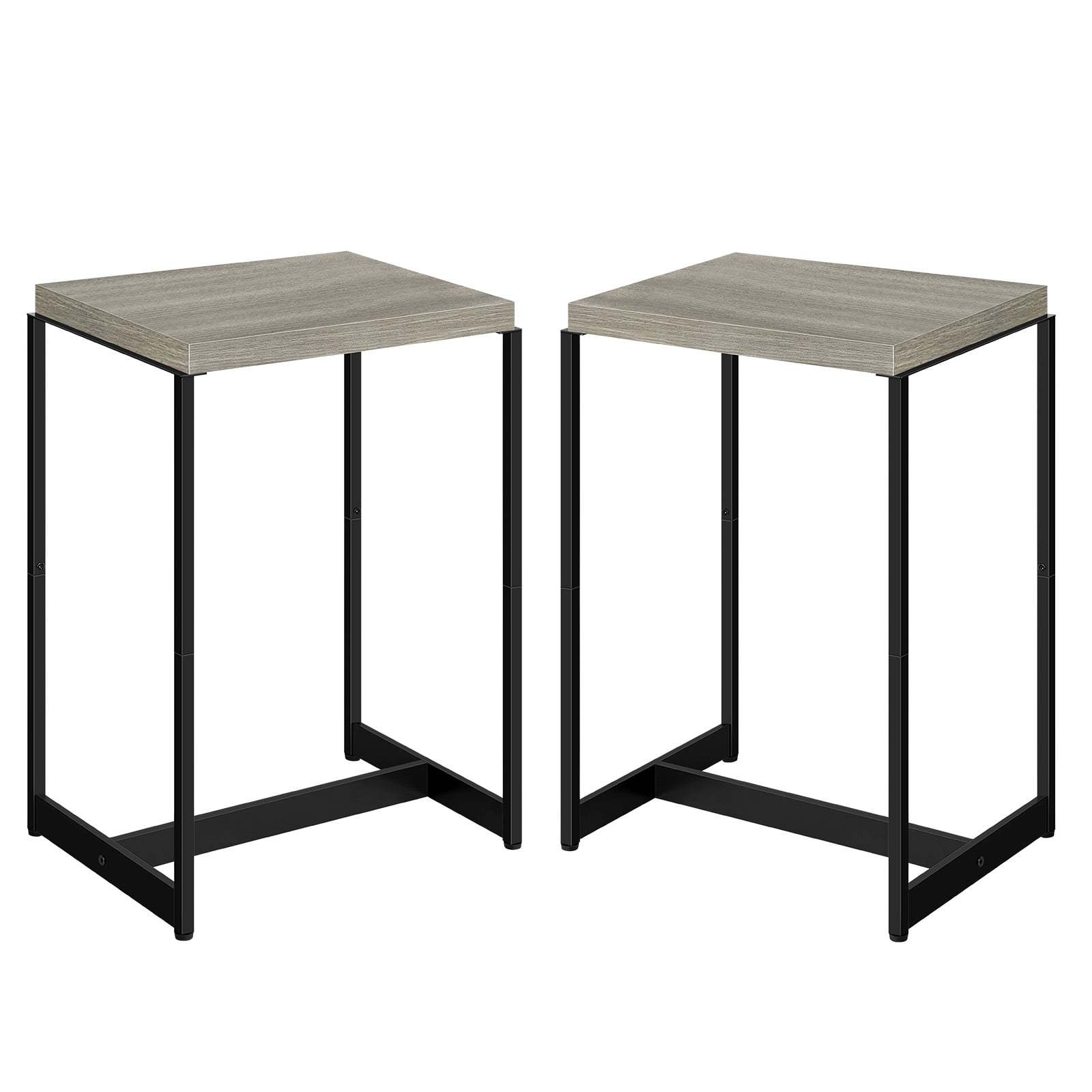Set of 2 Nightstands Narrow Side Table End Table, Gray