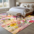 thumbnail image 4 of 5'x7' Area Rugs, Spring Floral Indoor Outdoor Area Rug for Living Room Bedroom, Elegant Summer Flowers Botanical Watercolor Washable Bathroom Rugs Kitchen Floor Carpet Mats Home Decor Aesthetic, 4 of 8