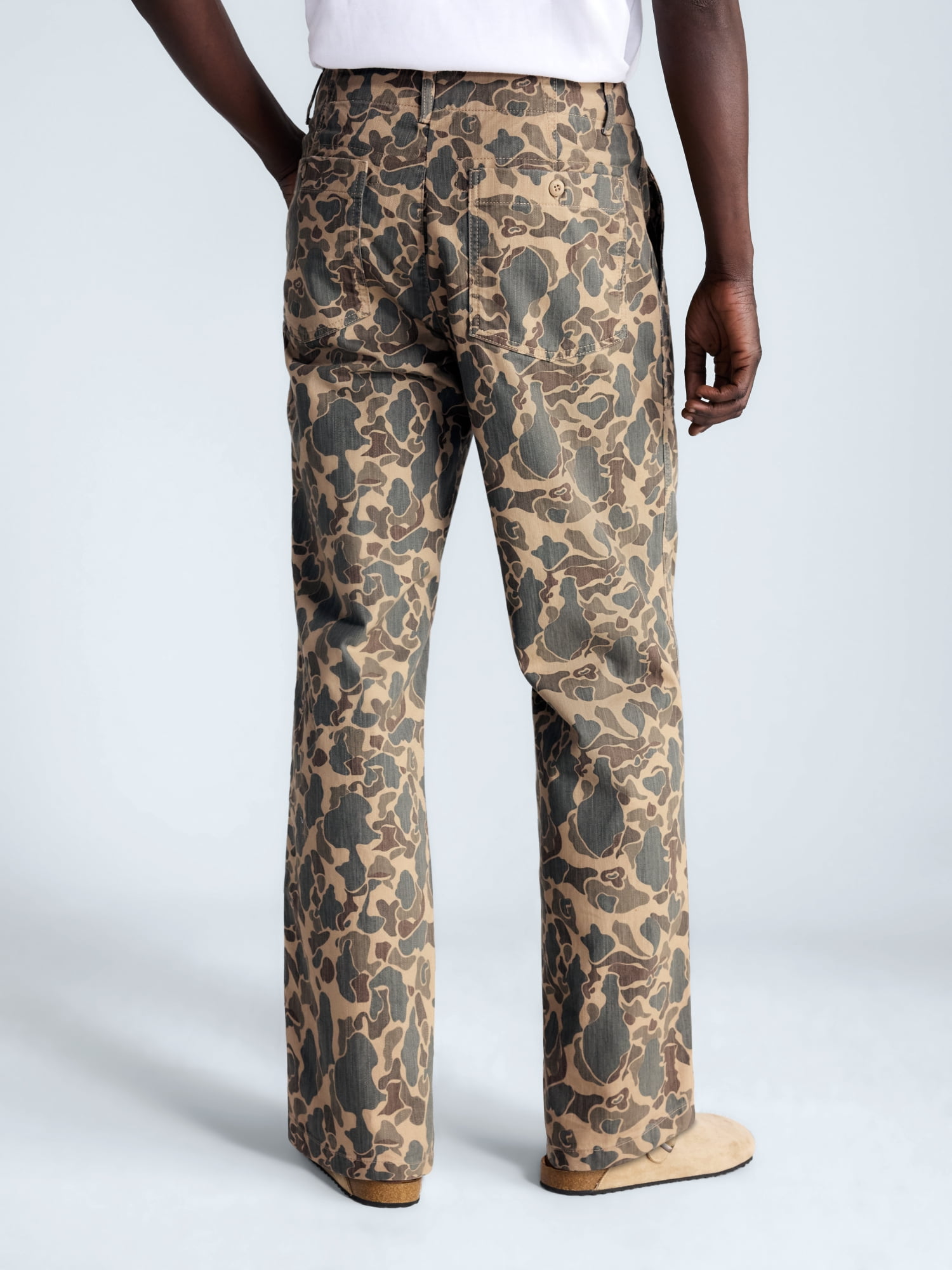 Free Assembly Men's Cotton Camo Utility Pants, Waist Sizes 30-38