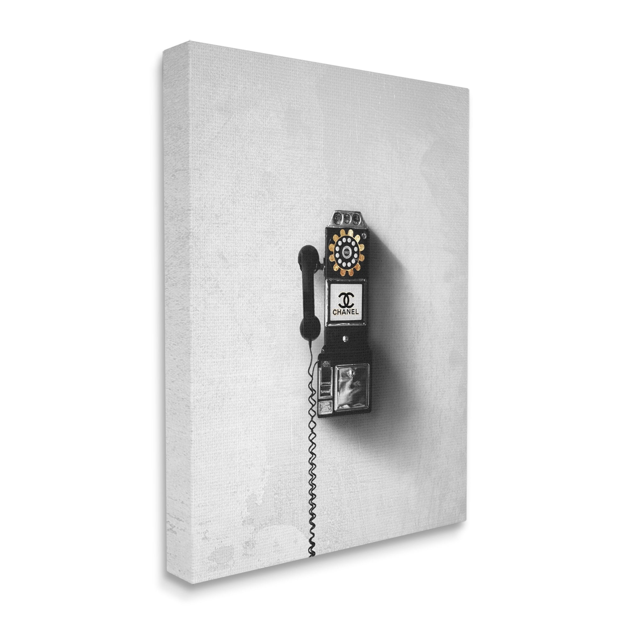 Stupell Industries Vintage Fashion Dial Phone Glam Pop Black White, 16 x 20, Design by Ziwei Li