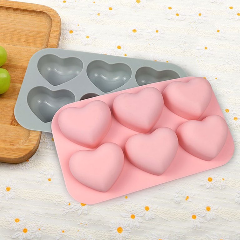 HEART - SET 6 SILICONE Mold FOR CUPCAKES 70,5X65,5 H 33 MM - Cake Supplies  USA