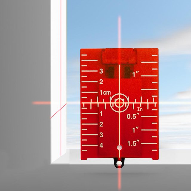 Tarjeta de objetivo de nivel láser vertical/horizontal Placa de haz de línea roja/verde (roja) Sywqhk Para estrenar
