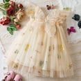 thumbnail image 4 of GYRATEDREAM Infant Baby Girl Summer Tulle Dress Strap Floral Embroidered A Line Dress Toddler Sleeveless Beach Butterfly Sundress Apricot for 6M-5T, 4 of 7
