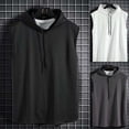 thumbnail image 3 of Men Workout Hooded Tops Bodybuilding Muscle T Shirt Sleeveless Gym Hoodies, 3 of 8
