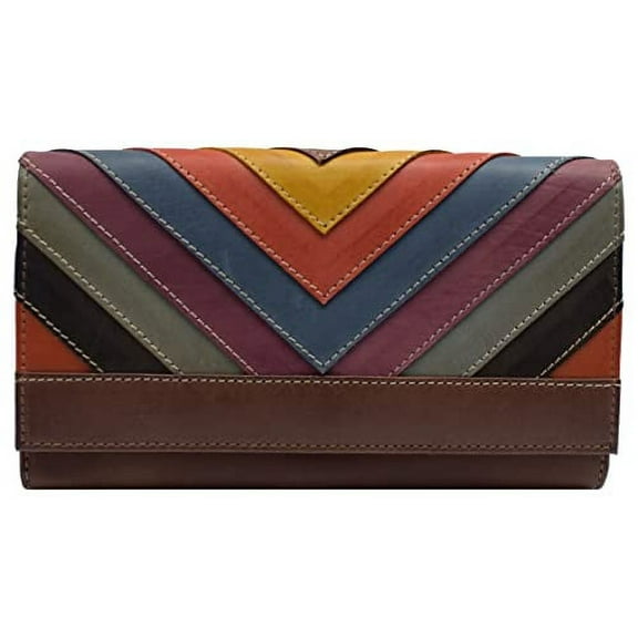 Womens Wallet RFID Blocking Genuine Leather Large Capacity Clutch Purse Smartphone Wallet Credit Card Holder