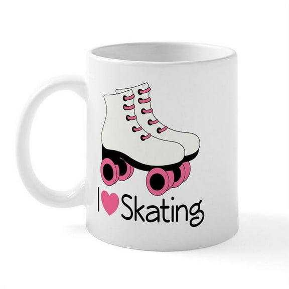 CafePress - I Love Skating Mug - 11 oz Ceramic Mug - Novelty Coffee Tea Cup