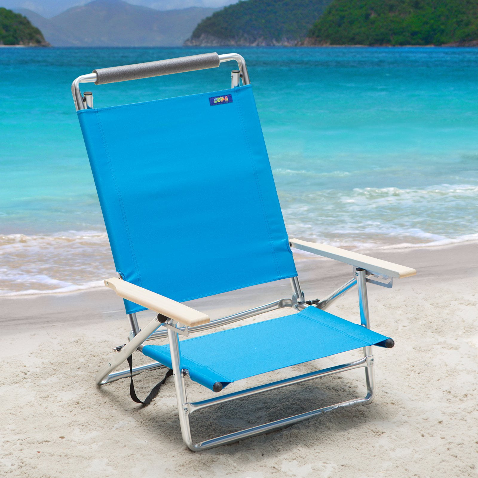 Copa 5 Position Lay Flat Aluminum Beach Chair Azure Com