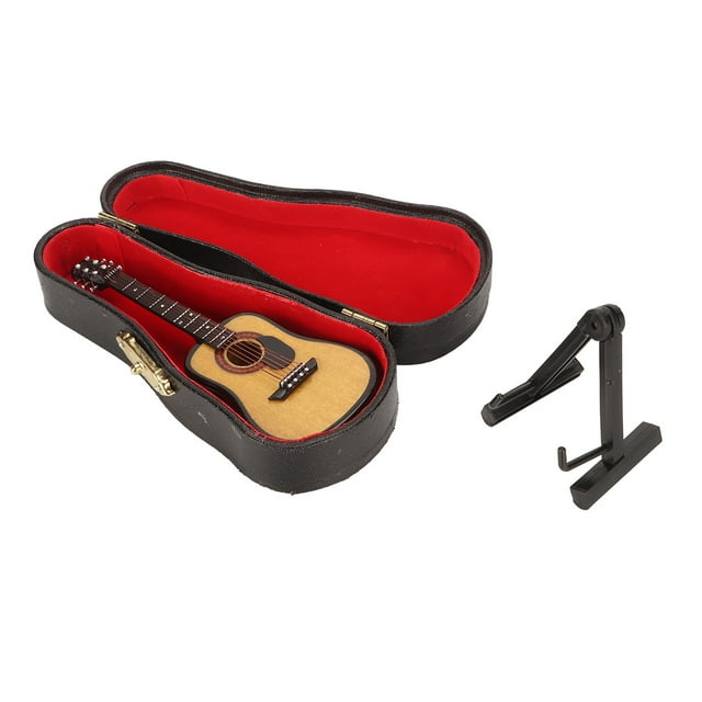 Modelo De Guitarra De Madera En Miniatura, Caja De Regalo Duradera, Mini Adornos Musicales Vívidos De 3,9 Pulgadas Para Decoración De Casa De Muñecas