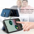 thumbnail image 3 of for Google Pixel 6a Wallet Case, PU Leather Case with Back Card Holder Kickstand, Magnetic Button Flip Folio Shockproof Zipper Crossbody Strap Purse Phone Case for Google Pixel 6a, Blue, 3 of 10