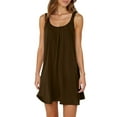thumbnail image 1 of Robe d'Été Courte de Plage pour Femmes - Couverture de Bikini, Ligne A Sans Manches, T-Shirt Décontracté Mini Robe, Polyester, Tailles P - TTG, 1 of 4