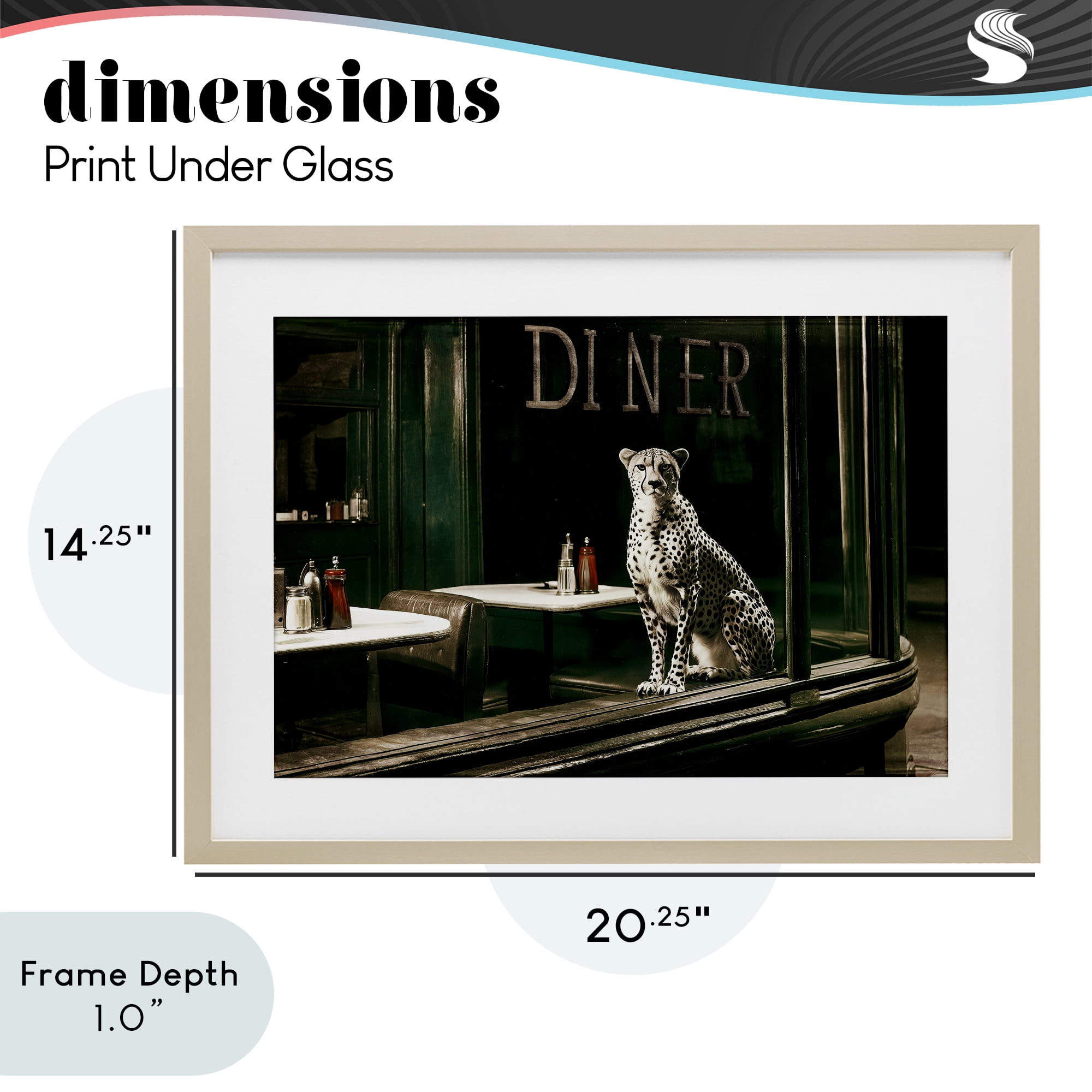 Stupell Industries Diner Sentry Leopard Birch Framed Print Under Glass, design by Annabelle Hall