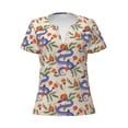 thumbnail image 2 of Uemuo Snake Drawing Women's Deep V-Neck Low Cut Tops - Casual Loose Fit with Stainless Steel Loop, Soft, Breathable, Perfect for Office, Travel, and Daily Wear-Small, 2 of 5