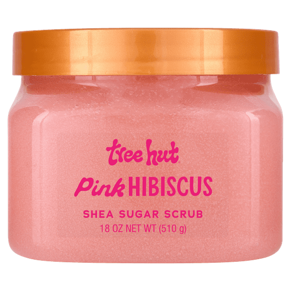 Tree Hut Body Scrub, Shea Sugar Hydrating Exfoliator for Softer, Smoother Skin, Pink Hibiscus, 18 oz