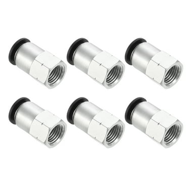 Uxcell 6 Pcs 10mm OD Tube to 1/4 Inch NPT Female Thread Push to Connect Fittings