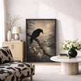 thumbnail image 2 of Framed Canvas Print Gothic Crow Wall Art Dark Academia Decorative for Living Room Bedroom - 16"x24" BLACK, 2 of 8