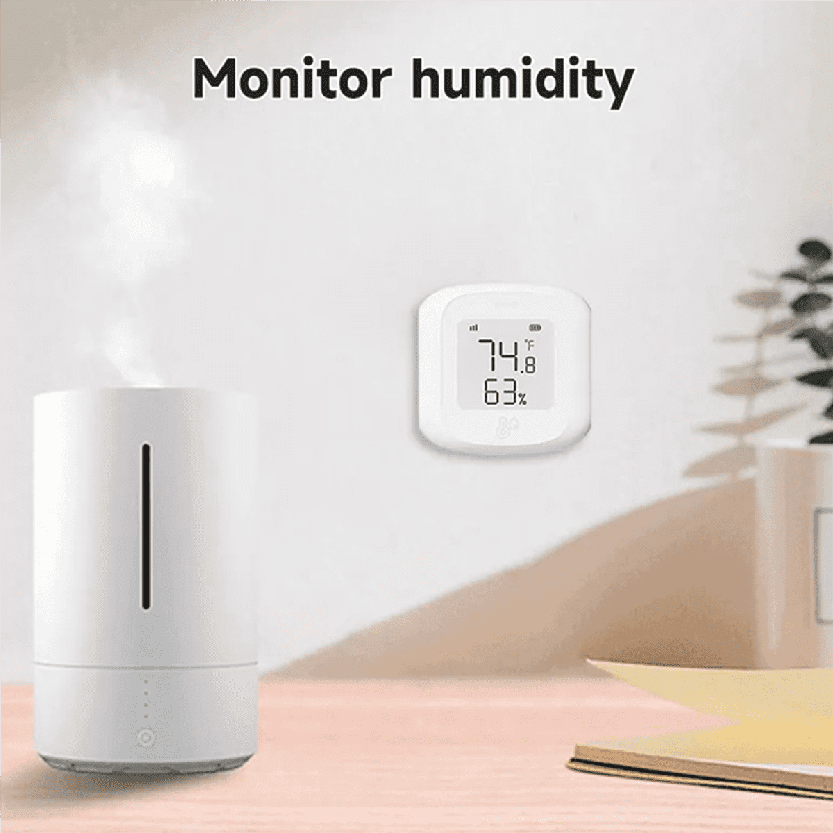 2X Tuya Smart Zigbee LCD Temperature and Humidity Sensor Wireless Detector Intelligent Linkage Support Home,2 x Temperature humidity sensor,White